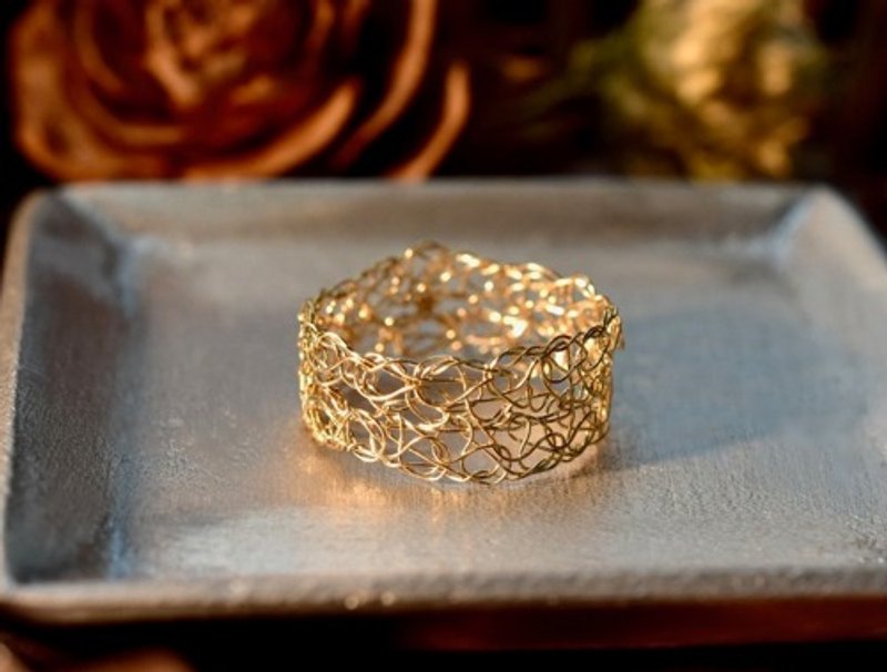 [14Kgf] Ribbon Cord Knit Ring [Milan Design Award Winner] - แหวนทั่วไป - เครื่องเพชรพลอย 