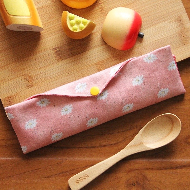 グリーンマン〜小さなエアバッグ箸は、新鮮な粉末ポーチ。箸袋。手作りバッグ食器 - 収納用品 - コットン・麻 ピンク
