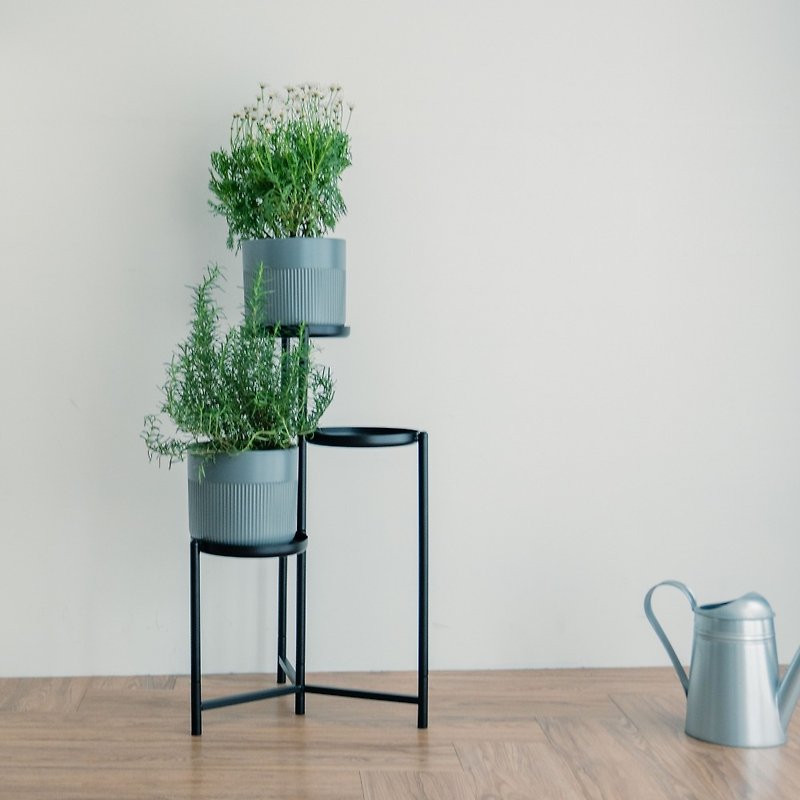 【Sim'n Coz】Simple style three-layer storage rack/potted gardening rack - Plants - Other Metals Black