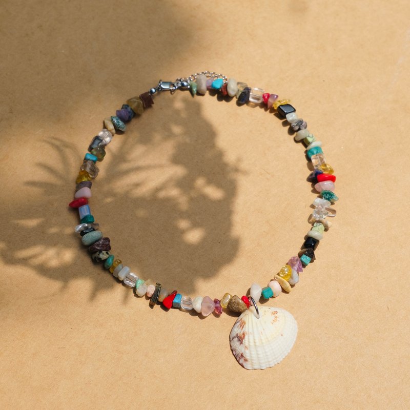 Necklace She Sells Seashell by the Seashore • Boho Chic Beach Handmade Jewelry - 項鍊 - 不鏽鋼 