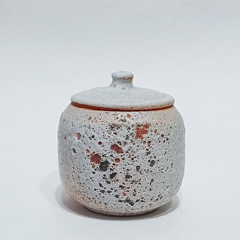 Kochakura_Shino Glaze_Orange-white volcanic rock texture - Teapots & Teacups - Pottery White