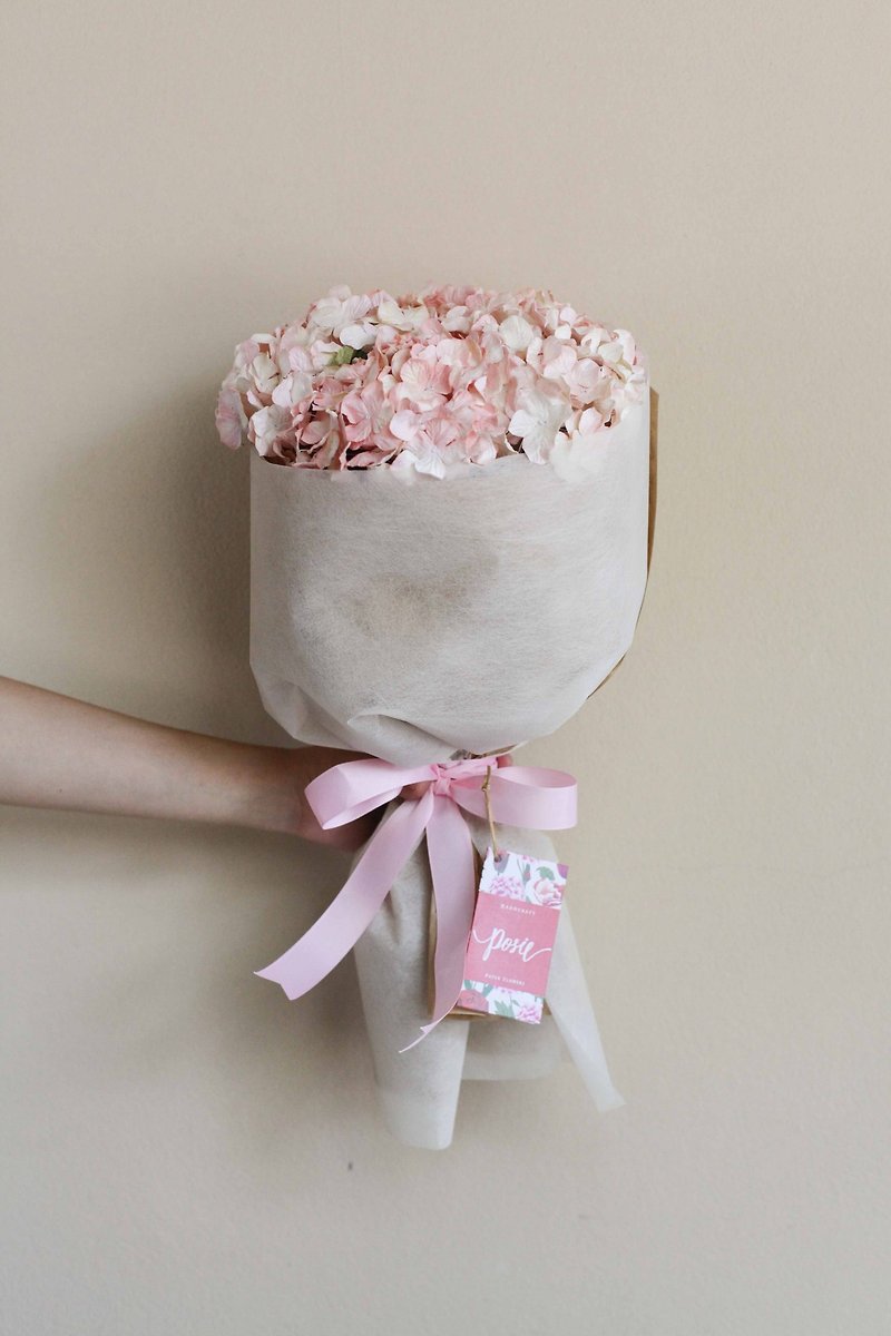 MB116 : Hydrangea Bouquet, Sweet Pink Candy - ตกแต่งต้นไม้ - กระดาษ สึชมพู