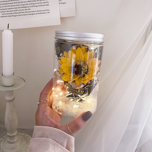 WANYI 玩藝花坊 經典向日葵小花罐 畢業禮物 乾燥花 情人節 花束 送禮 生日禮物