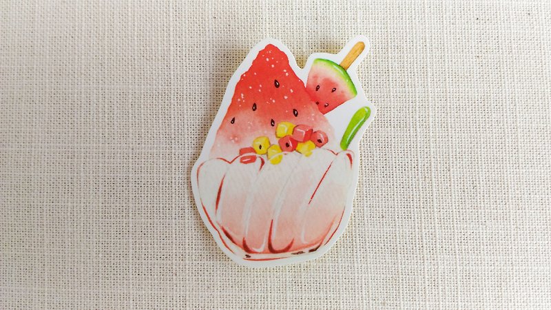 Watermelon shaved ice sticker - Stickers - Paper Red