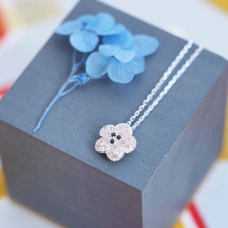 Cherry Blossoms Cherry Blossoms Necklace Silver 925 - Necklaces - Other Metals Pink