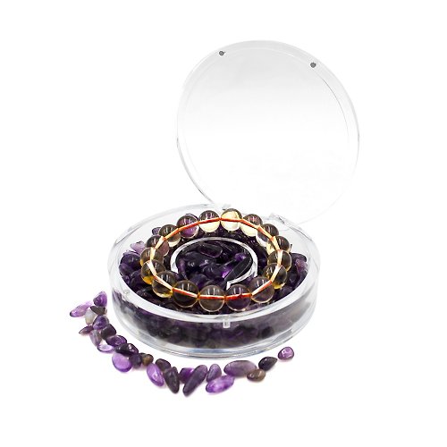 正佳珠寶 Gemsrich Jewelry 【正佳珠寶】紫水晶 消磁淨化水晶圓盒 卡榫磁鐵釦
