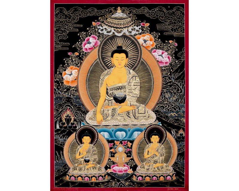 24K黃金釋迦牟尼佛唐卡畫 - 壁貼/牆壁裝飾 - 其他材質 多色