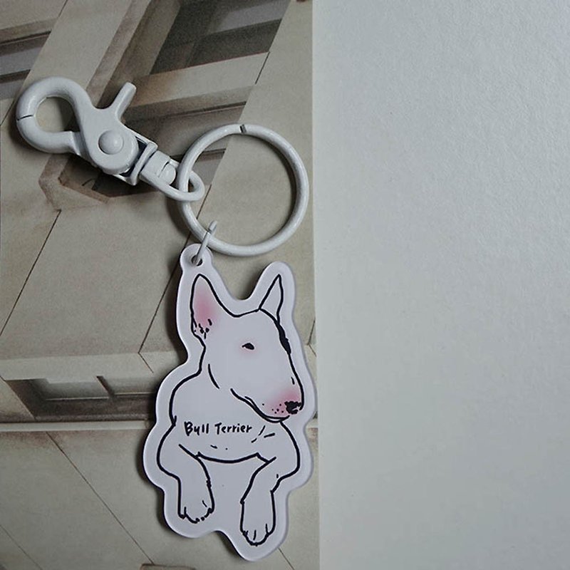 [Fast Shipping] Bull Terrier Keychain - ที่ห้อยกุญแจ - อะคริลิค ขาว