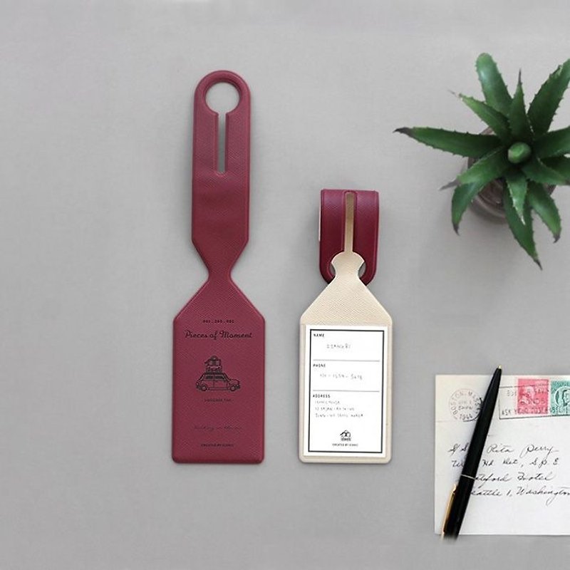 Flight Diary Baggage Tag - Wine Red, ICO86888 - Luggage Tags - Plastic Red