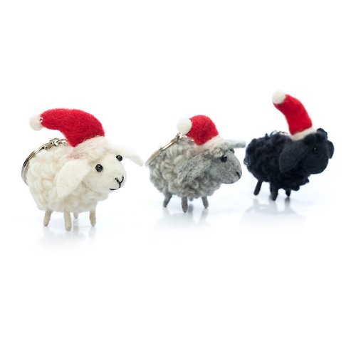 重要的小事｜Little Matter 羊毛氈吊飾－鑰匙圈－聖誕捲捲羊(3色)