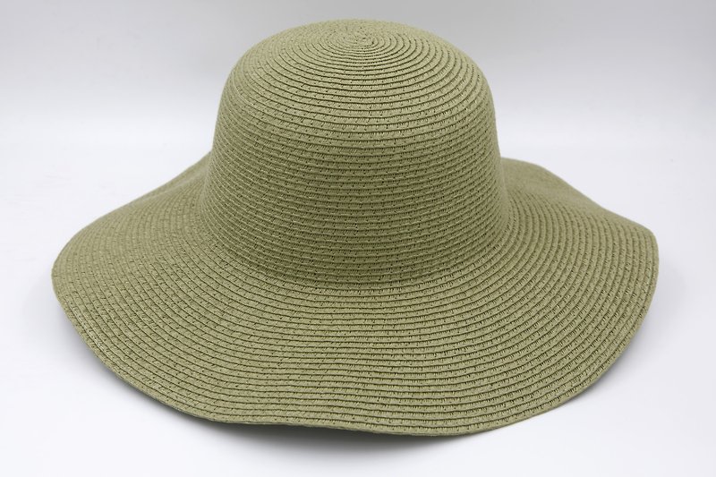 【紙布家】歐式波浪帽(軍綠色)紙線編織 - 帽子 - 紙 綠色