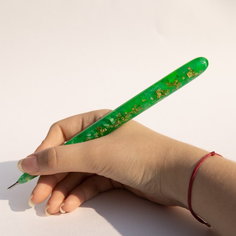 Fancy ballpoint pen made of epoxy resin. Cute graduation gift for her. - Ballpoint & Gel Pens - Other Metals Green