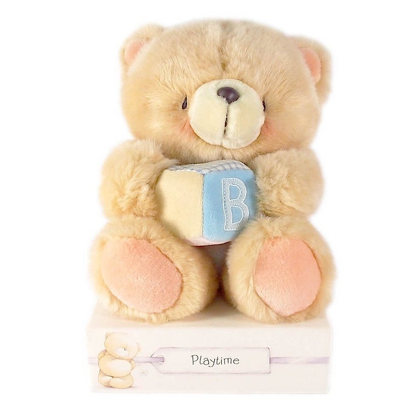 8吋/Baby Block Fluffy Bear [Hallmark-ForeverFriends Plush-Hug Series] - Stuffed Dolls & Figurines - Other Materials Gold