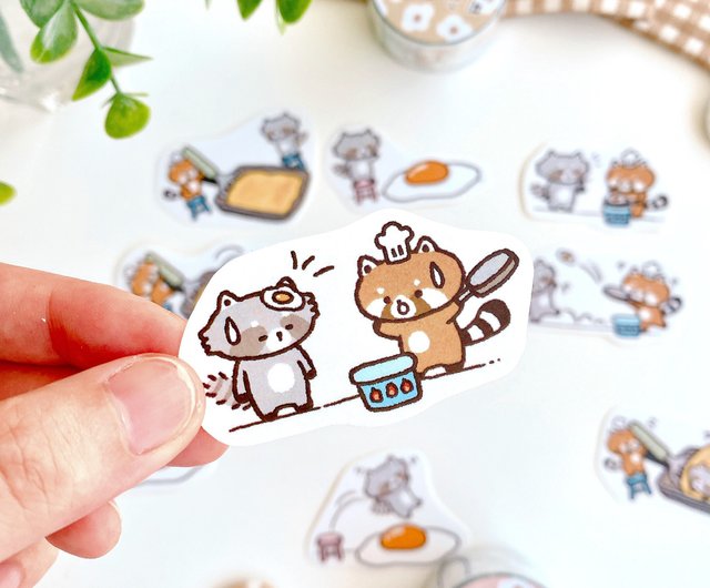 Raccoon Cartoon Nail Stickers Panda Nail Stickers Animals Nail