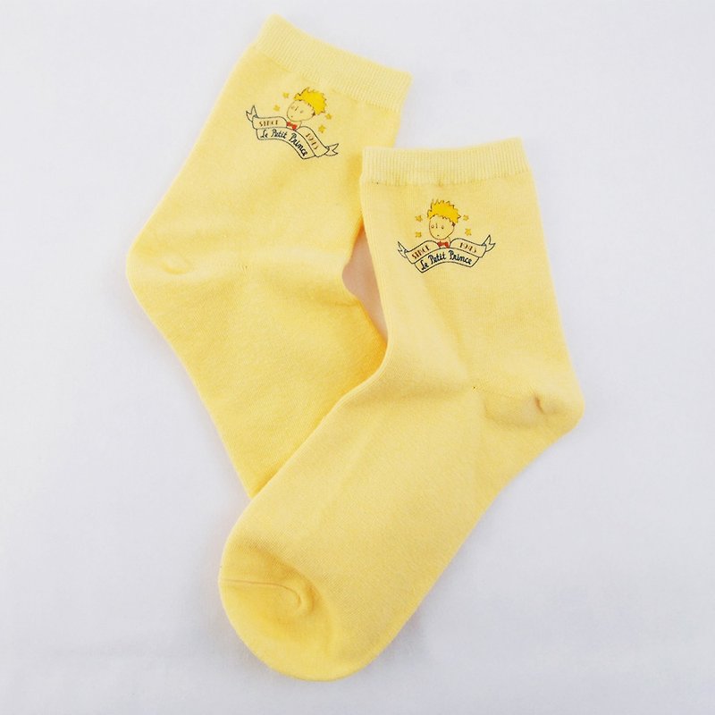 Little Prince Classic Edition License - Socks (Yellow), AA03 - ถุงเท้า - ผ้าฝ้าย/ผ้าลินิน สีเหลือง