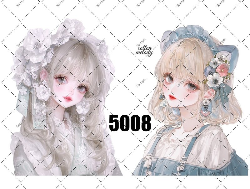 original sticker no.5008 人物ステッカー オリジナルステッカー オリジナル人物ステッカー 装飾ステッカー cotton melody - 貼紙 - 紙 