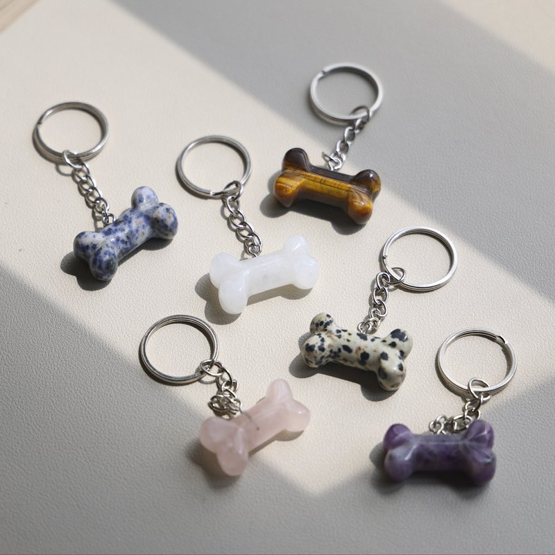 骨頭造型水晶鎖匙扣 - 鑰匙圈/鑰匙包 - 水晶 
