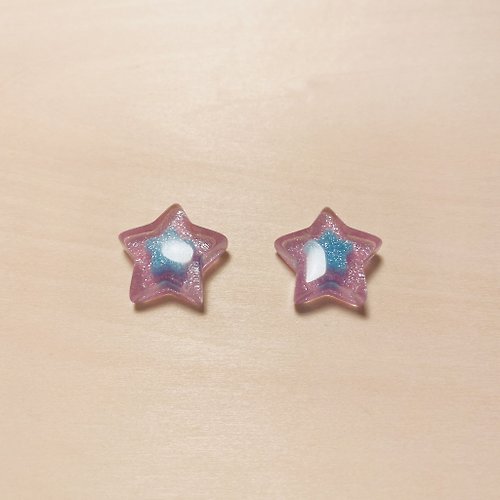 鳥嶼 Niaoyoo 復古紫藍糖果星星耳環
