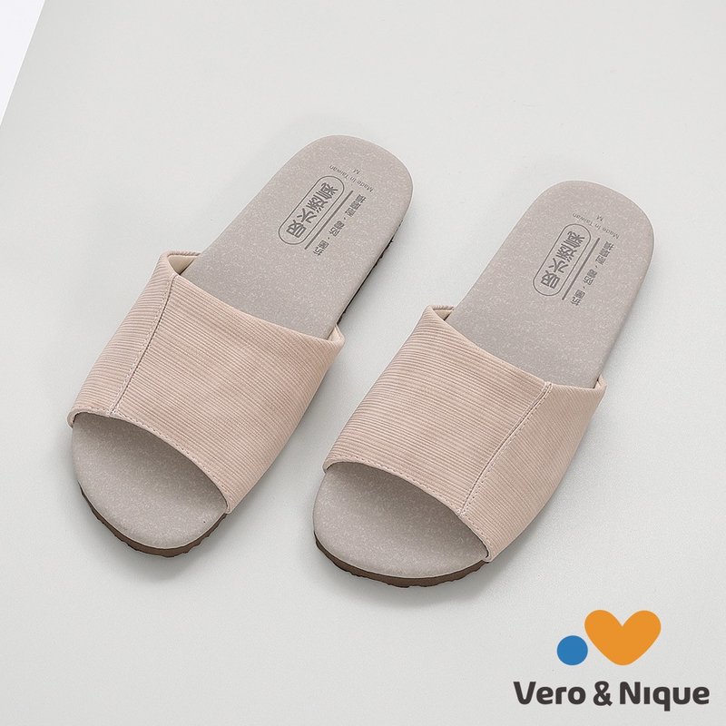 [Veronica] Instantly breathable and elegant literary green water-absorbent indoor slippers - light pink - Indoor Slippers - Other Materials Multicolor