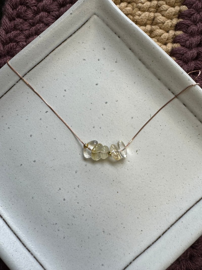 This is Neroli-citrine Stone necklace flavonoid style - สร้อยคอ - ทองแดงทองเหลือง สีเหลือง