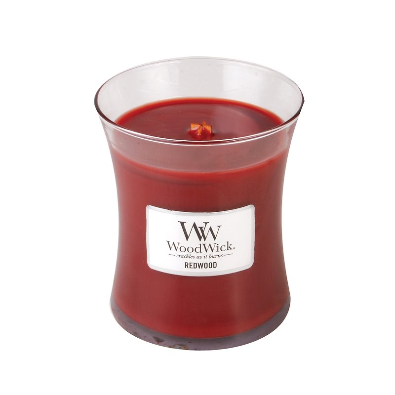 【VIVAWANG】WoodWick香氛中杯蠟  紅杉木 - 香氛蠟燭/燭台 - 蠟 紅色
