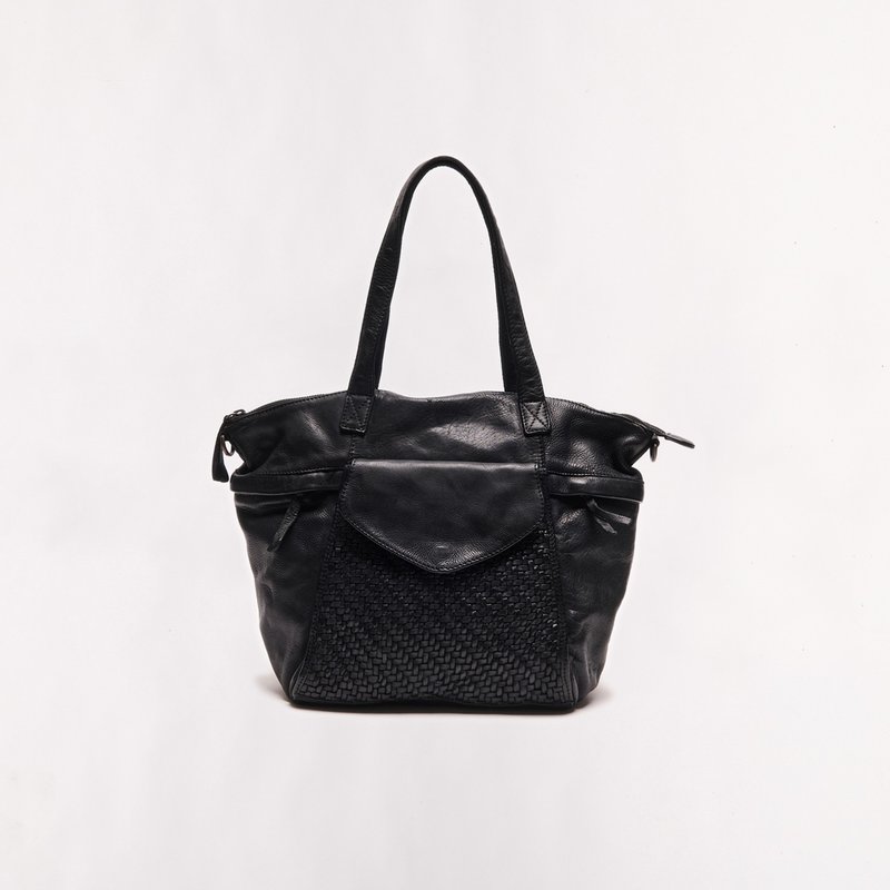 Harper soft leather tote bag - Handbags & Totes - Genuine Leather Black