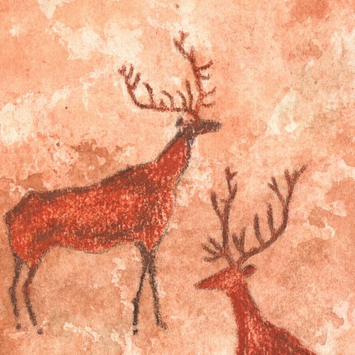 水彩画 鹿 動物 絵画 アート インテリア 美術品 長崎 Amazon.co