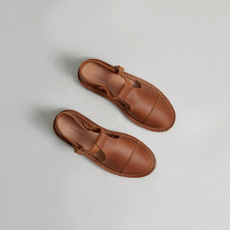 Copse / Oak Sandal - Tobacco - Sandals - Genuine Leather Brown