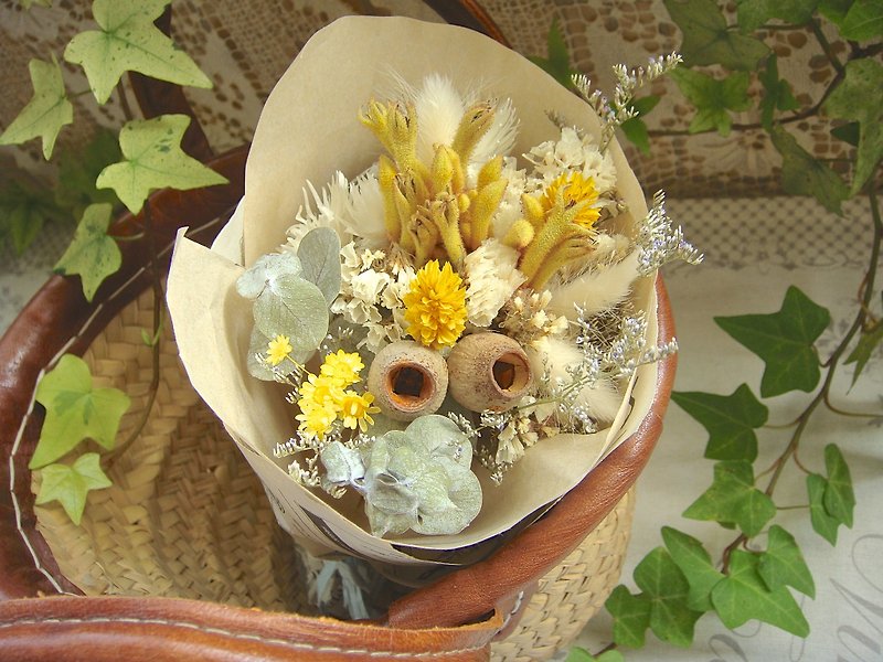 乾燥花束  清新黃綠色系 生日禮物 約會小禮物 - 植物/盆栽/盆景 - 植物．花 