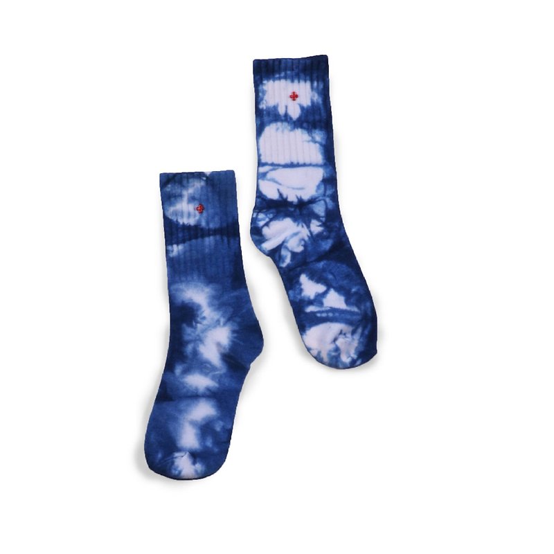 oqLiq - Indigo Dyeing capsule - sock - ถุงเท้า - ผ้าฝ้าย/ผ้าลินิน สีน้ำเงิน