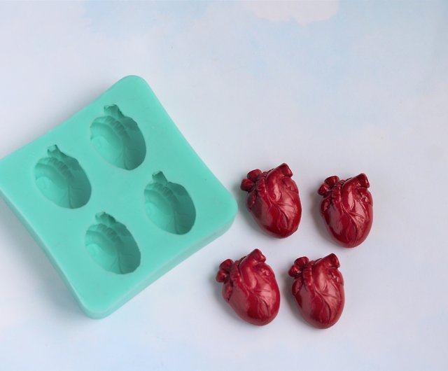 Anatomical mini heart mold , 3d molds , heart silicone mold , polymer clay  tools - Shop Art_Molds Candles, Fragrances & Soaps - Pinkoi
