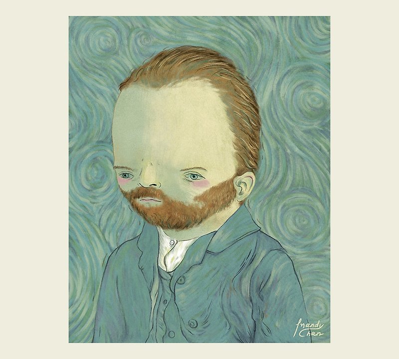 Vincent van Gogh Self Portrait / Master Painting Postcard - Cards & Postcards - Paper Blue