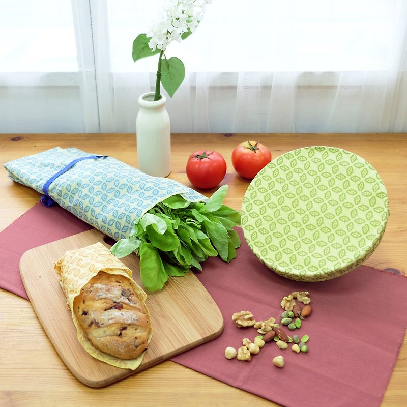 Beeswax Food Wrap basic 3 pic (M+L+XL) - Cookware - Cotton & Hemp Multicolor