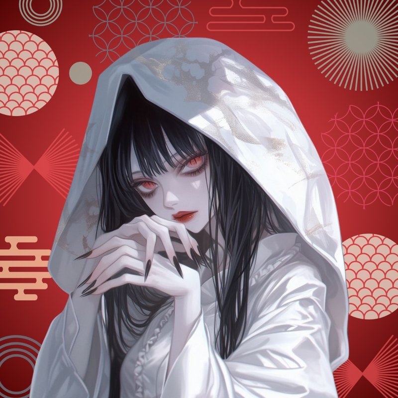 NaChiオリジナルステッカー【八百比丘尼】 - 貼紙 - 紙 白色