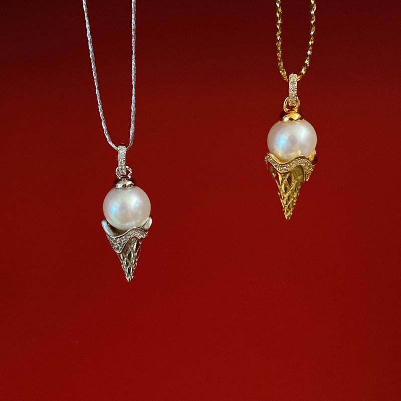 PJ Ice Cream Pearl Pendant Necklace - Necklaces - Pearl 