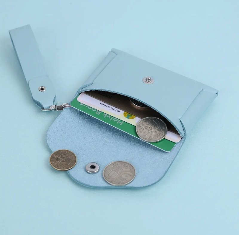 Personalized leather cardholder/Hot stumping/Mini purse/Coin - ที่เก็บพาสปอร์ต - หนังแท้ ขาว