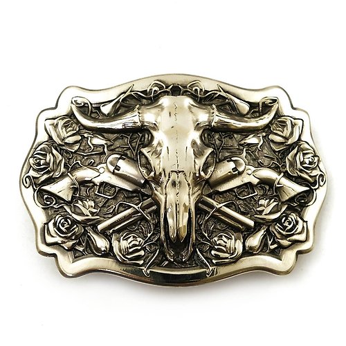 KLAMRA Buffalo soild german silver belt buckle, Western nickel silver belt accessory