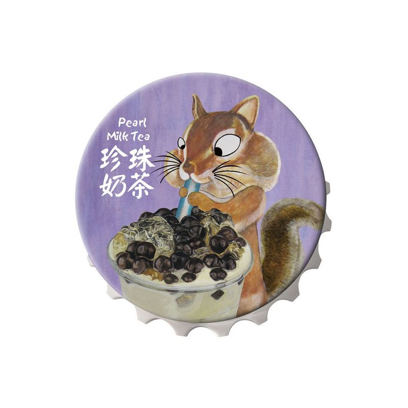 我愛台灣開瓶器磁鐵- 珍珠奶茶 - 開瓶器/開罐器 - 其他金屬 紫色