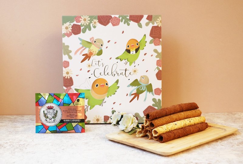 Happy Rose - Mango's daily co-branded gift box (egg roll and Oklao coffee bag style) - Cake & Desserts - Fresh Ingredients Multicolor