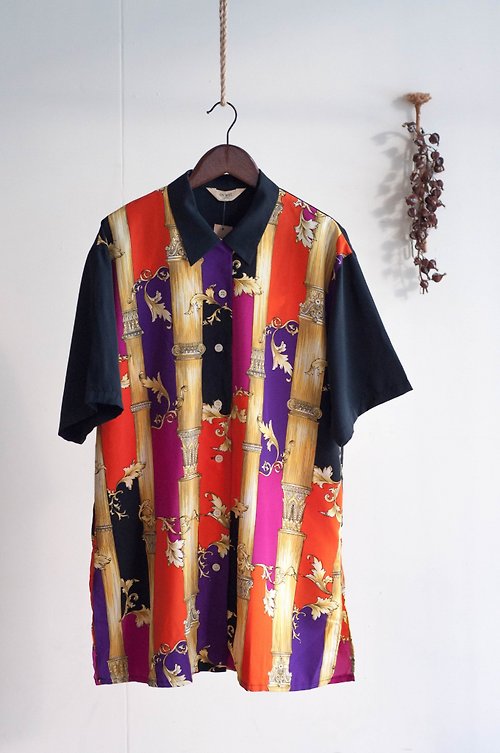 花麗露裊 - vintage shop Vintage 上著 / 宮廷建築短袖襯衫 no.113 tk