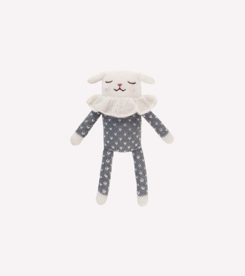 Lamb knit toy / slate dots pyjamas - 知育玩具・ぬいぐるみ - ウール 