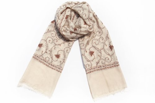 Floral Embroidered Pure Wool shops Shawl Wrap