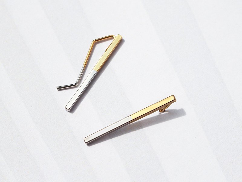 Minimal 50/50 Ear Cuffs | 24K Gold x White Gold - Earrings & Clip-ons - Other Metals Gold