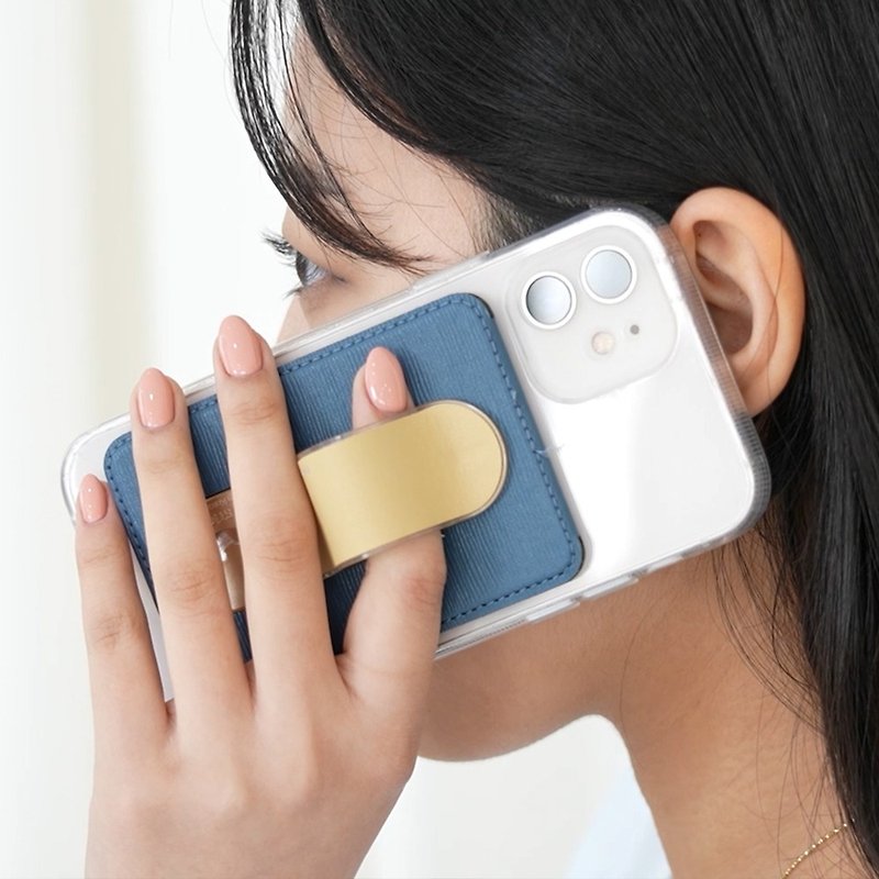 韓国 momostick オールインワン携帯電話ホルダー (磁気充電機能付き MagSafe カード ホルダー) - スマホアクセサリー - 革 