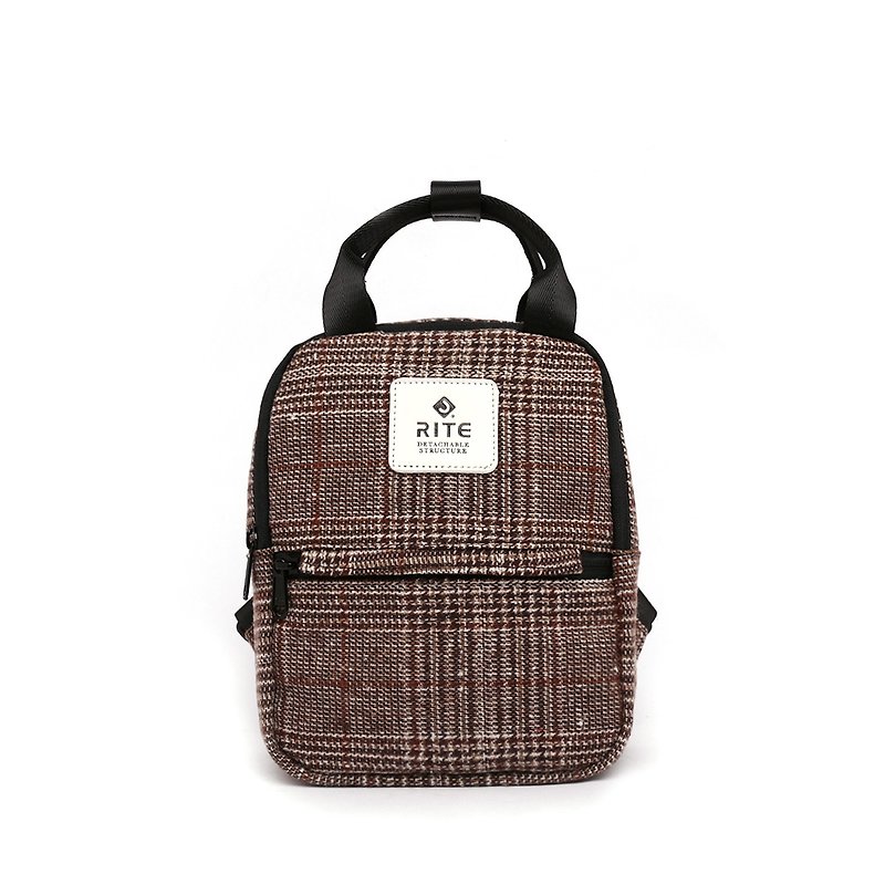 [RITE] Le Tour Series - Dual-use Mini Backpack - Vintage Mauge - กระเป๋าเป้สะพายหลัง - วัสดุกันนำ้ สีนำ้ตาล