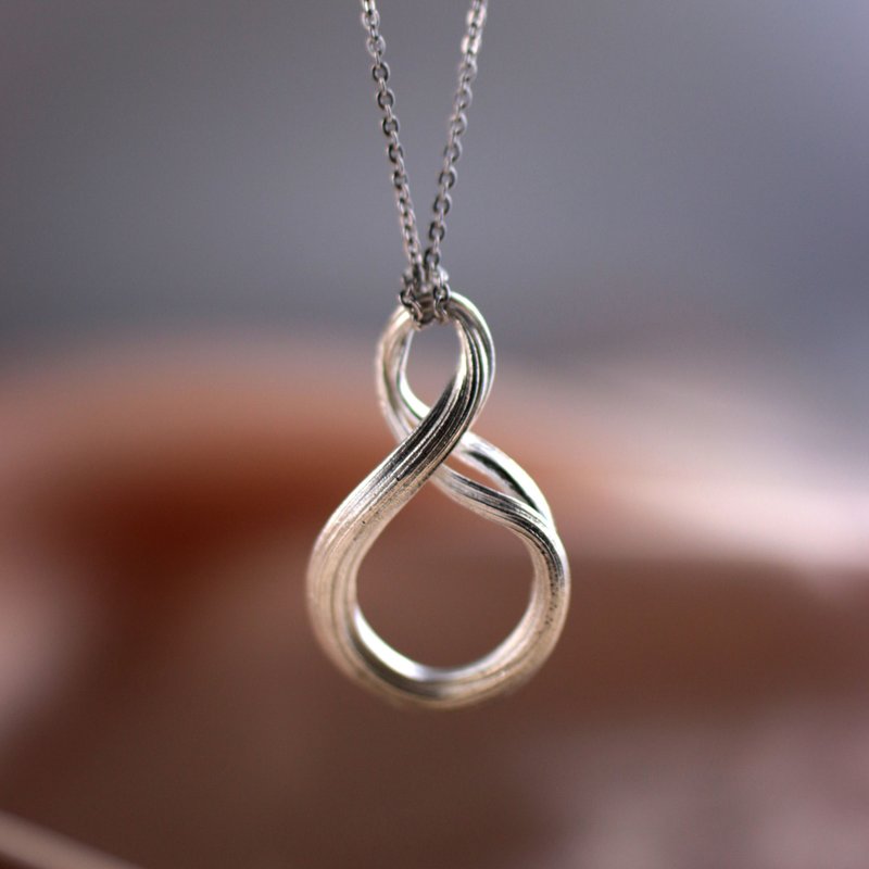 [Wax Designer Model] Infinity Pendant 925 Silver Anti-allergic - สร้อยคอ - เงิน สีเงิน