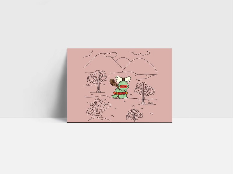 caveman dino card - Cards & Postcards - Paper Pink