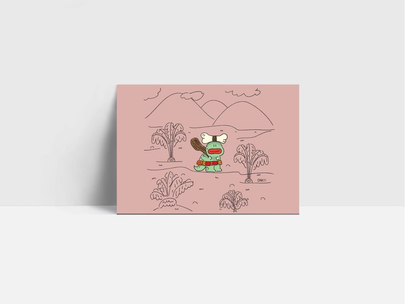 caveman dino card - Cards & Postcards - Paper Pink