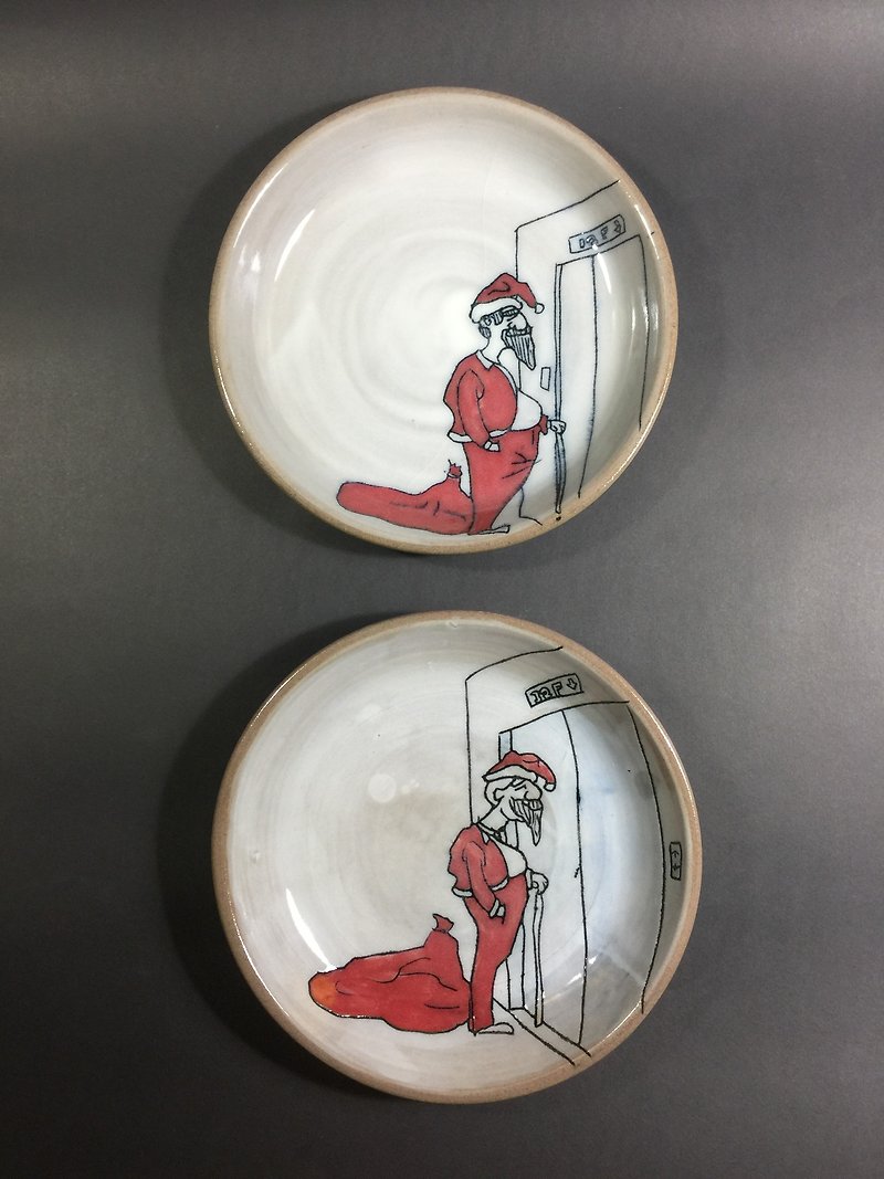 Mr. Song-Christmas Series [Modern Old Man] - Small Plates & Saucers - Pottery White