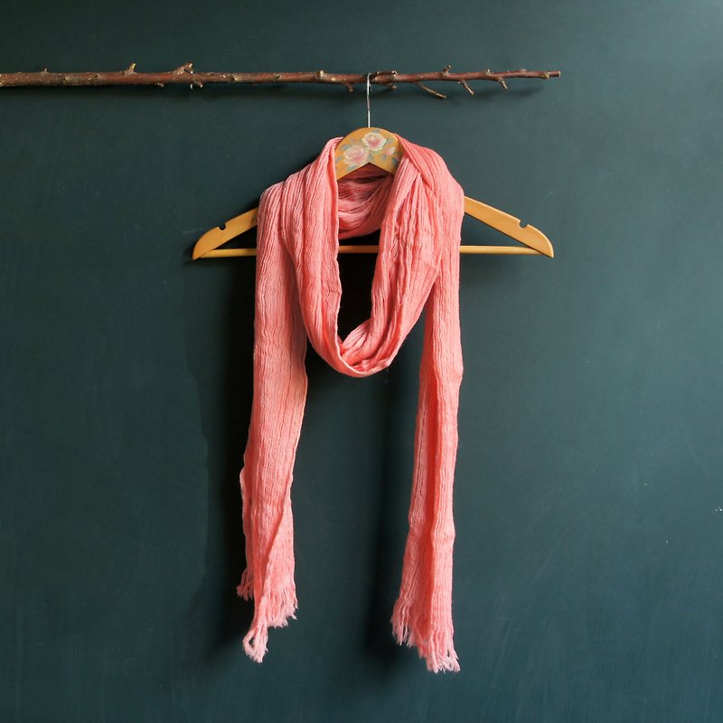 Plant-dyed pure wool scarves - peach - Scarves - Wool Pink